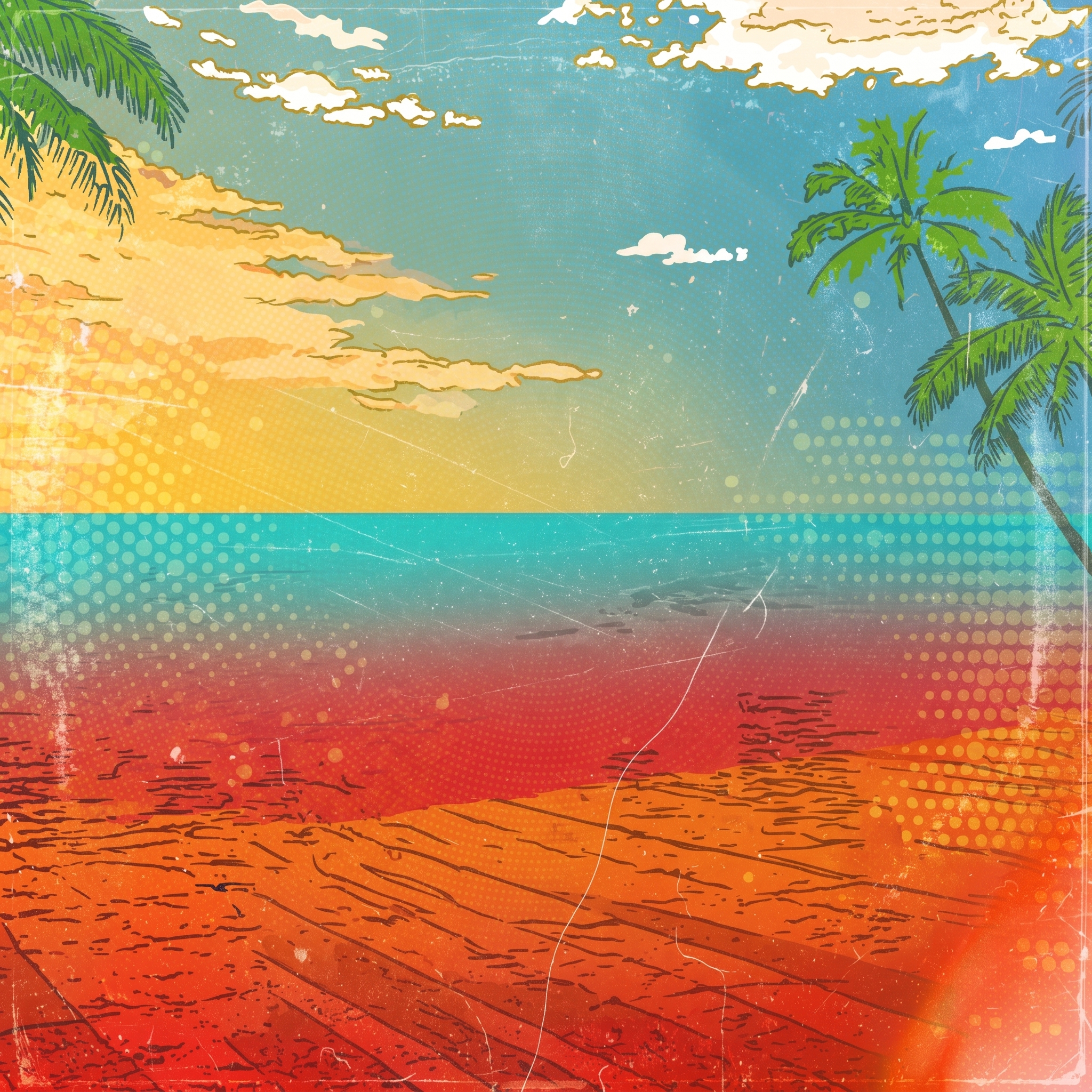 Fondo playa retro San Andrés